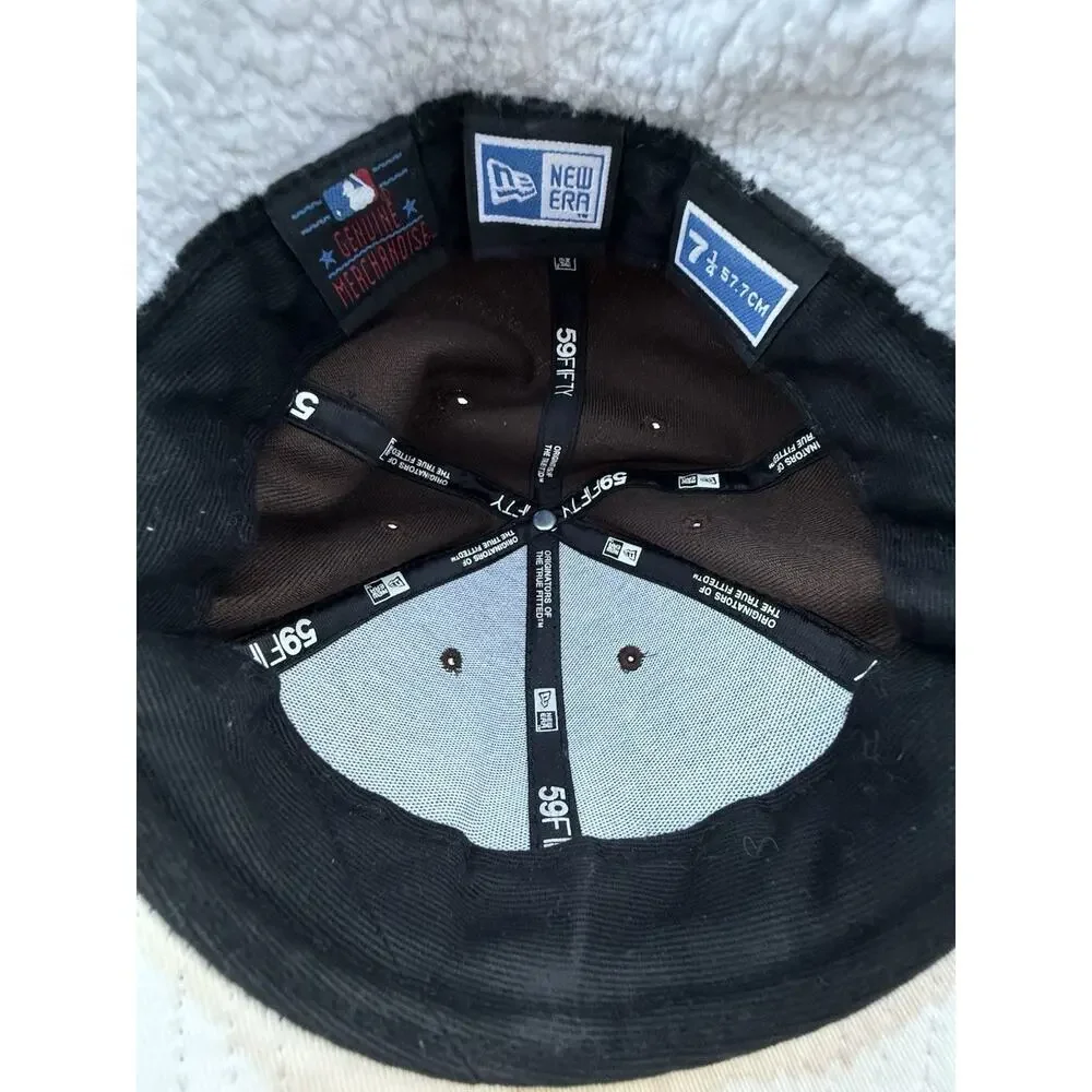 Brown New Era MLB Trapper Cap With dog Ears And White faux Sherpa Lining